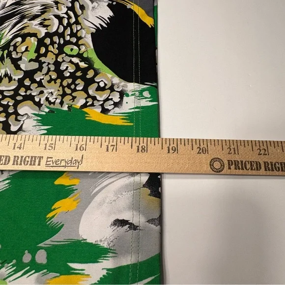 Womens Size Large Green, Yellow, Black, White Swirl Pattern Stretchy Top N Touch - Picture 11 of 14